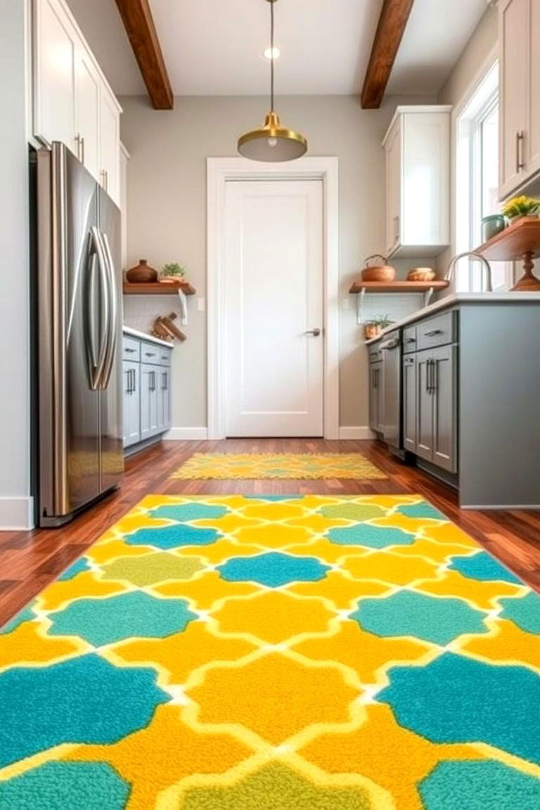 Geometric Patterned Rug - 24 Kitchen Rug Ideas