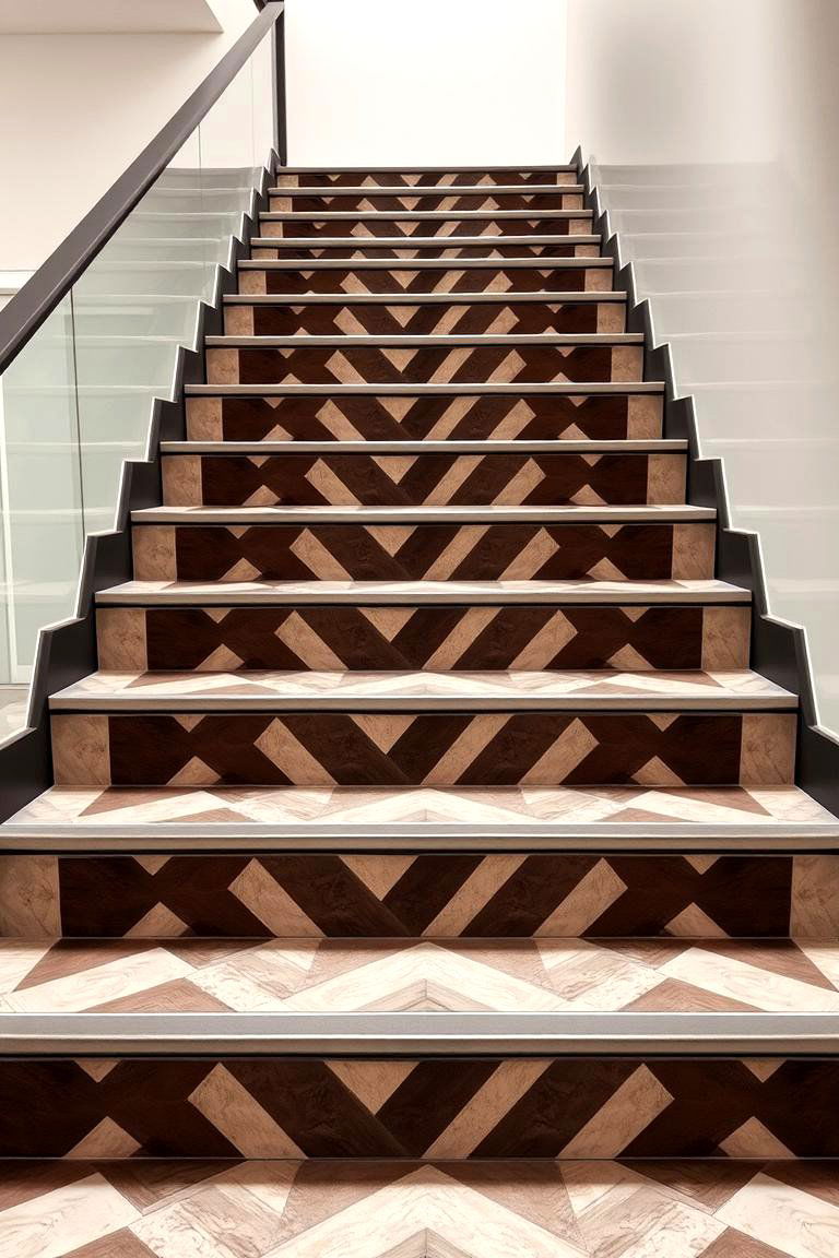 Geometric Patterned Staircase - 24 Contemporary Staircase Design Ideas