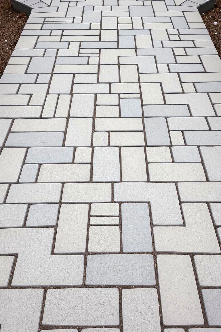 Geometric Patterned Stone Walkway - 24 Stone Walkway Ideas