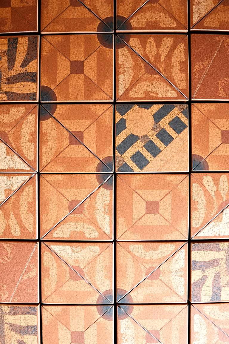 Geometric Patterned Terracotta - 24 Terracotta Kitchen Floor Ideas