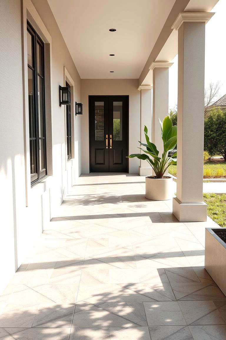 Geometric Patterned Tiles - 24 Front Porch Tile Ideas