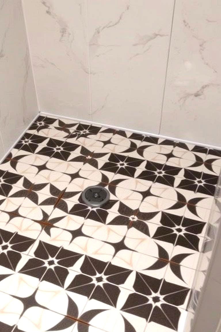 Geometric Patterned Tiles - 24 Shower Floor Tile Ideas