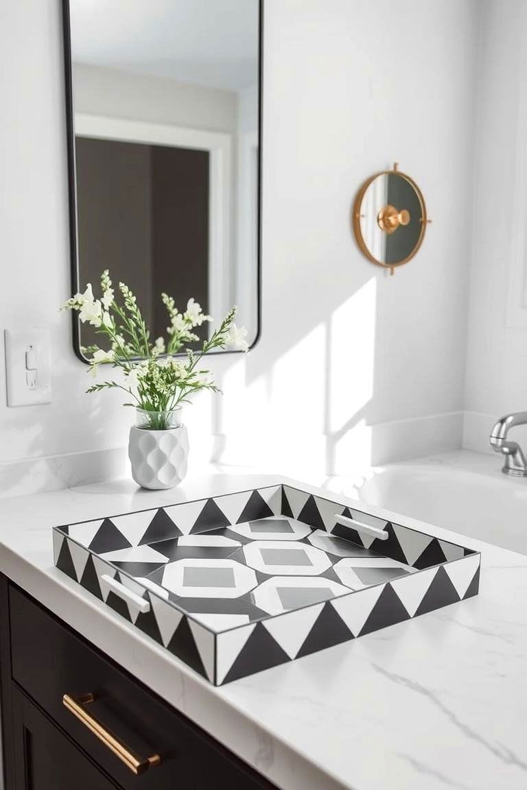 Geometric Patterned Tray - 24 Bathroom Tray Ideas