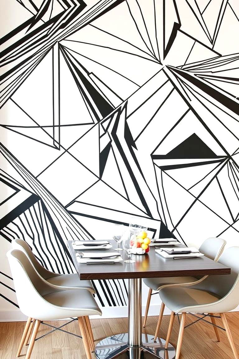 Geometric Patterned Wall Decals - 24 Dining Room Wall Decor Ideas