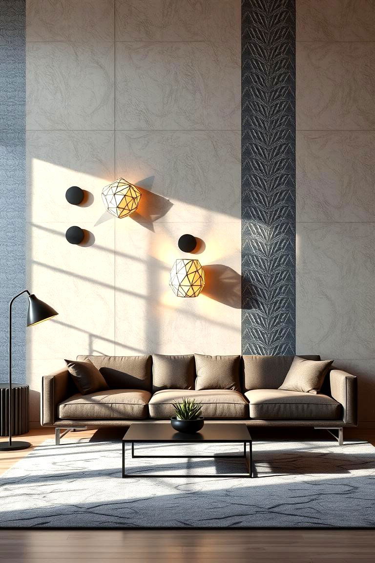 Geometric Patterned Wall Lights for Unique Style - 24 Living Room Wall Lighting Ideas