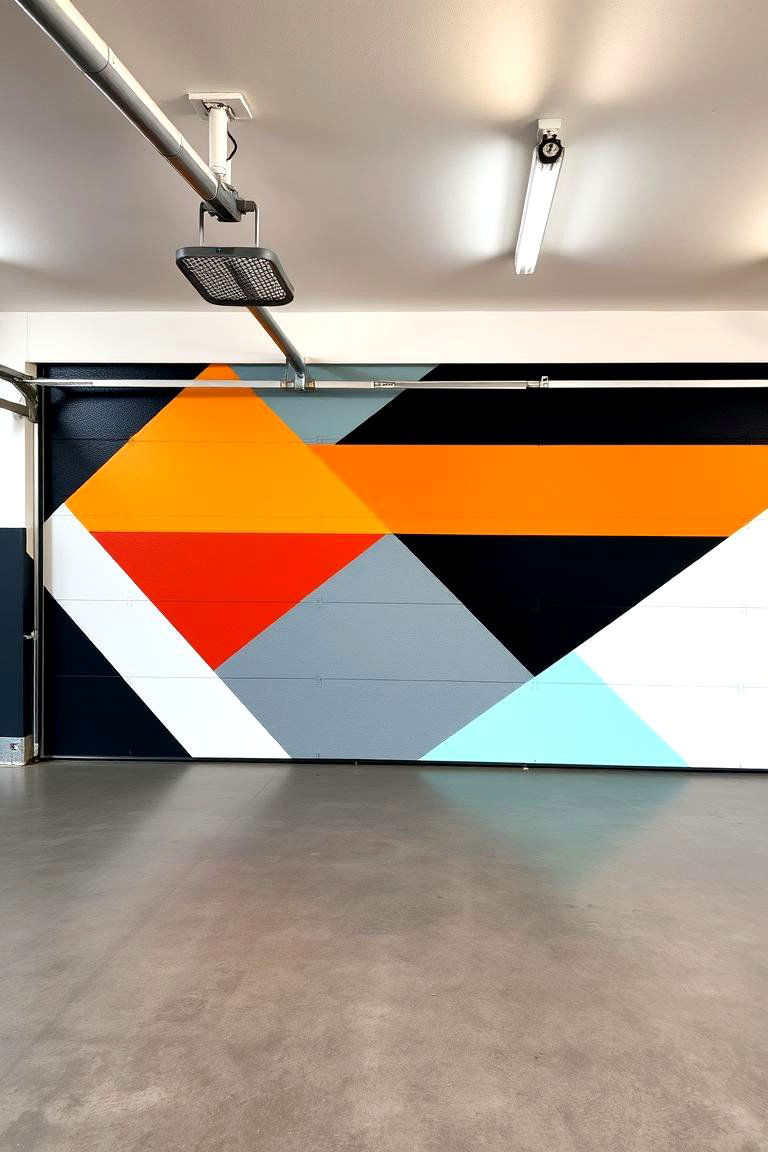 Geometric Patterns - 24 Garage Wall Paint Ideas