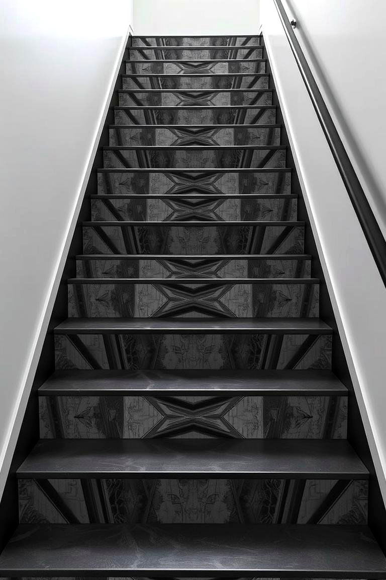 Geometric Patterns Stair Risers - 24 Stair Riser Ideas