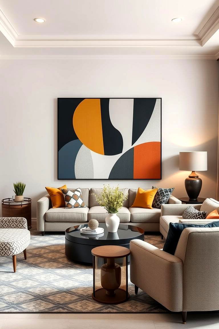 Geometric Patterns and Shapes - 24 Condo Living Room Ideas