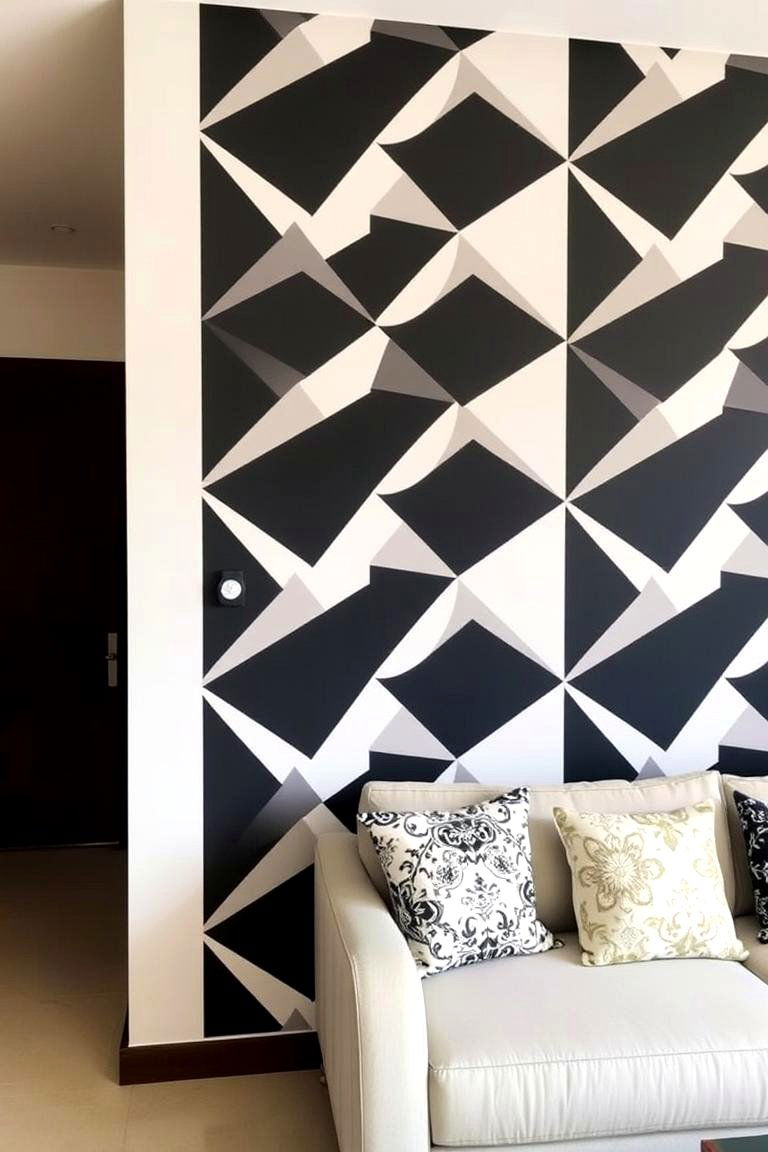 Geometric Patterns for Modern Flair - 24 Two Tone Wall Paint Ideas