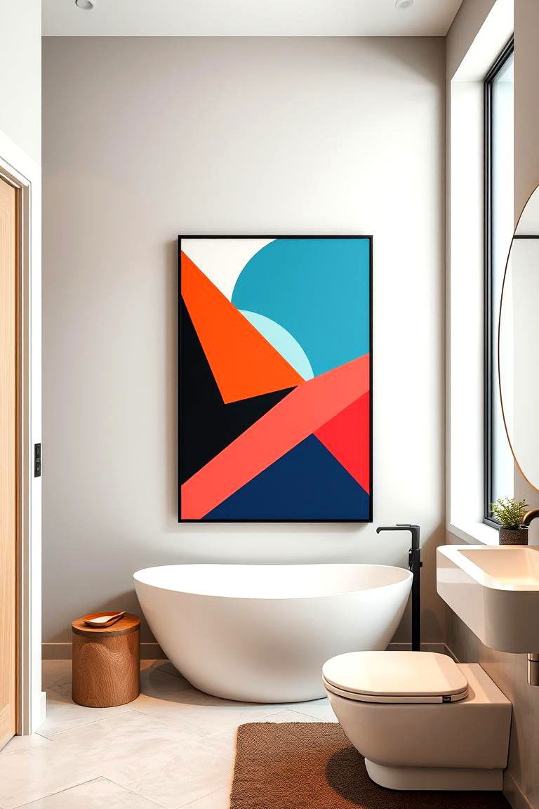 Geometric Patterns for a Bold Statement - 24 Bathroom Art Ideas