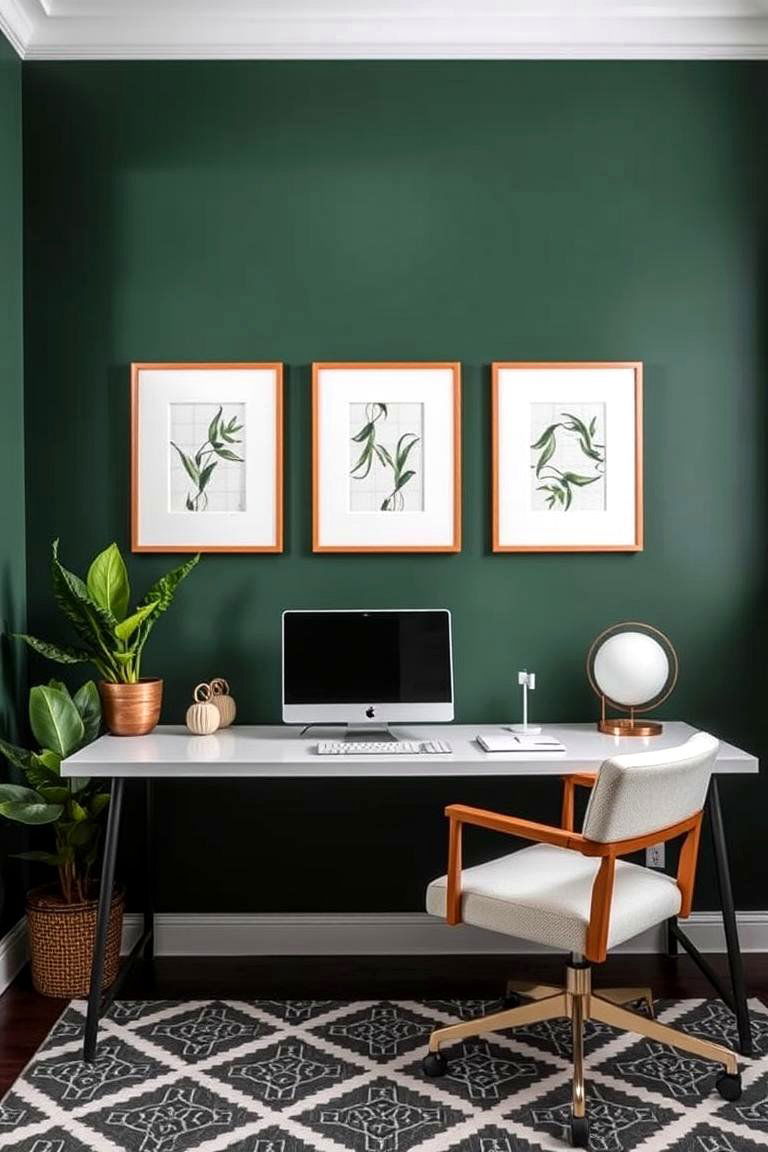 Geometric Patterns for a Modern Touch - 24 Dark Green Accent Wall Ideas
