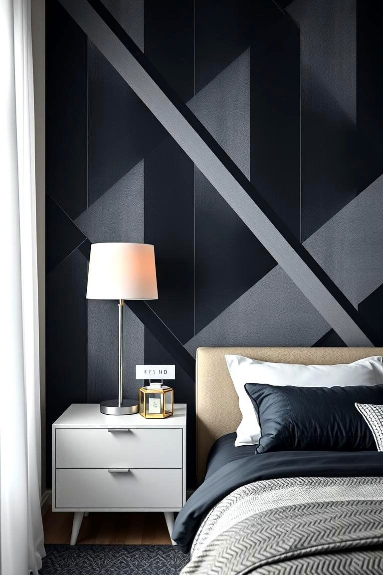 Geometric Patterns for a Modern Touch - 24 Bedroom Wallpaper Ideas