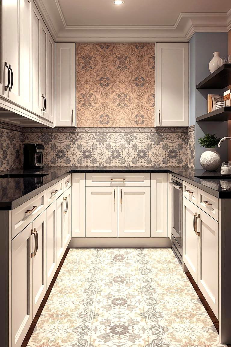 Geometric Patterns in Harmony - 24 white kitchen with black countertops ideas