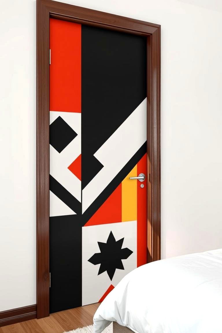 Geometric Patterns to Create a Modern Look - 24 Bedroom Door Decorating Ideas