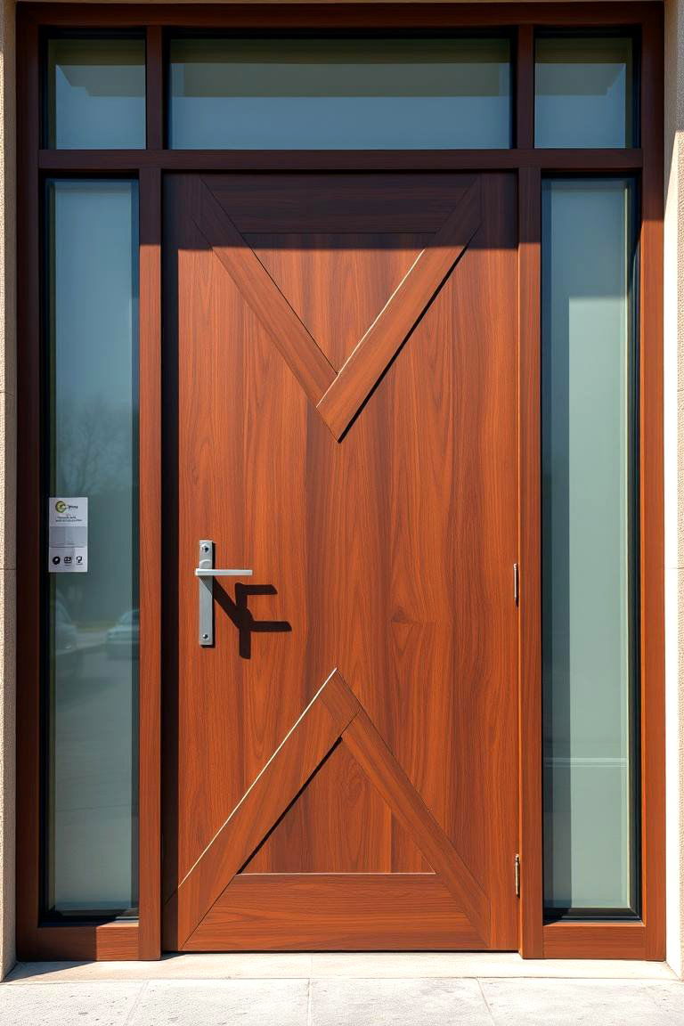 Geometric Patterns with Modern Flair - 24 Brown Front Door Ideas