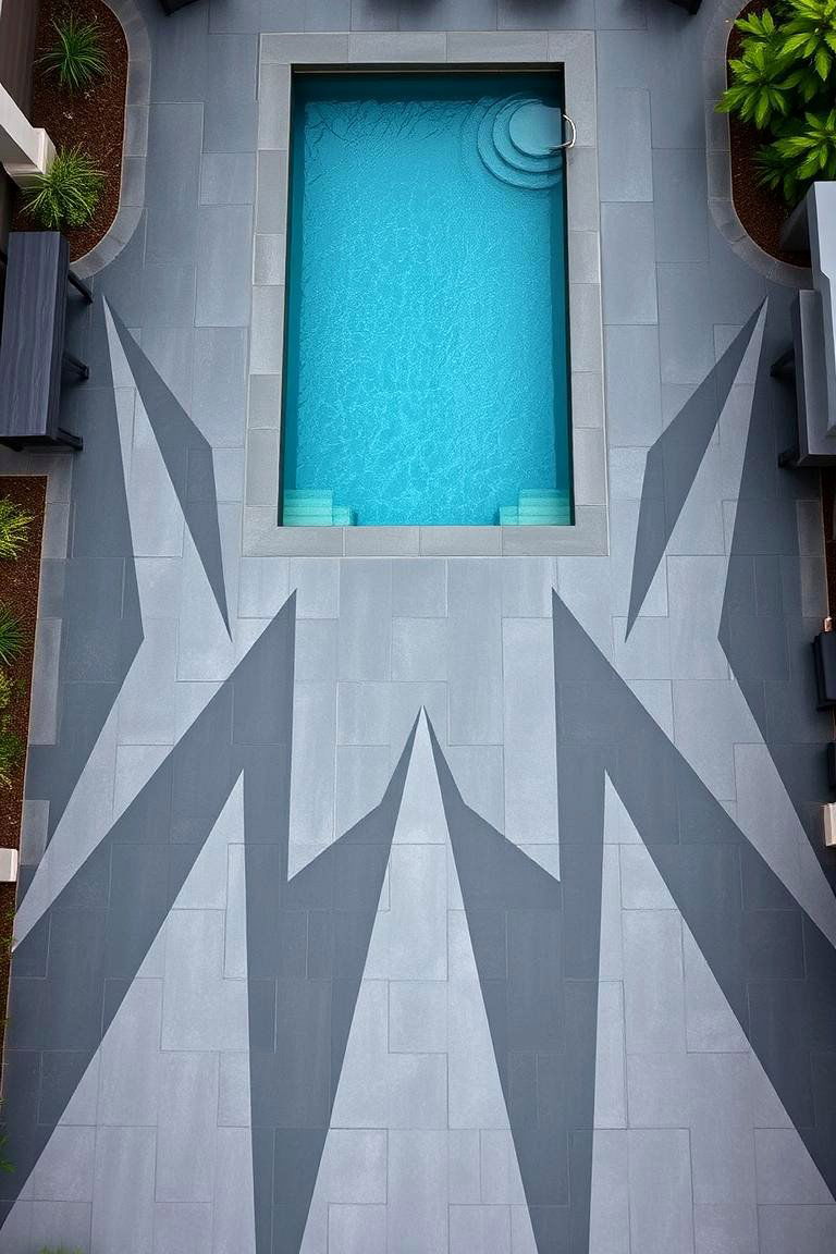 Geometric Paver Patterns for Modern Flair - 24 Pavers Around Pool Ideas