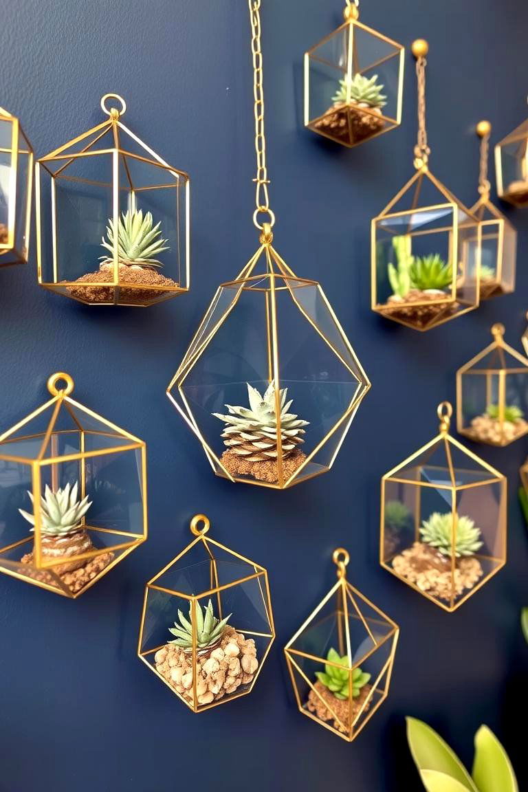 Geometric Plant Terrariums - 24 Indoor Plant Wall Ideas