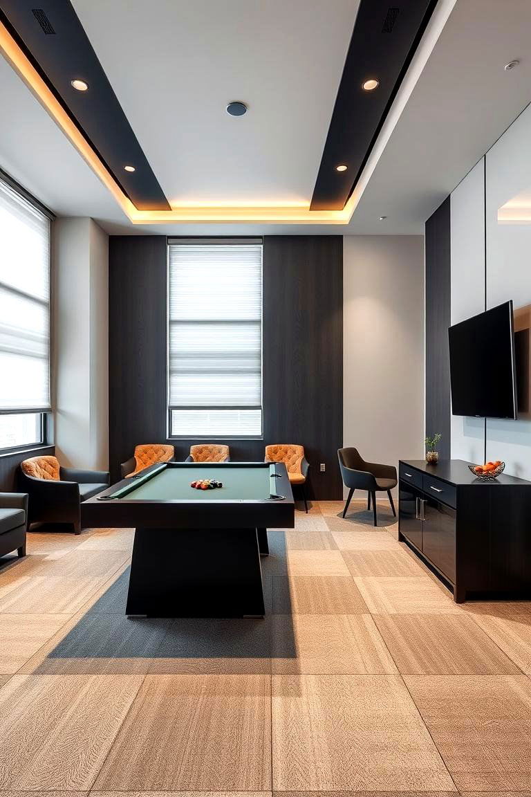 Geometric Precision - 24 Game Room Paint Ideas