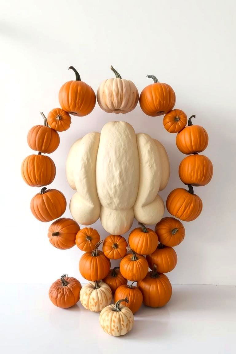 Geometric Pumpkin Art Installations - 24 Pumpkin Decor Ideas