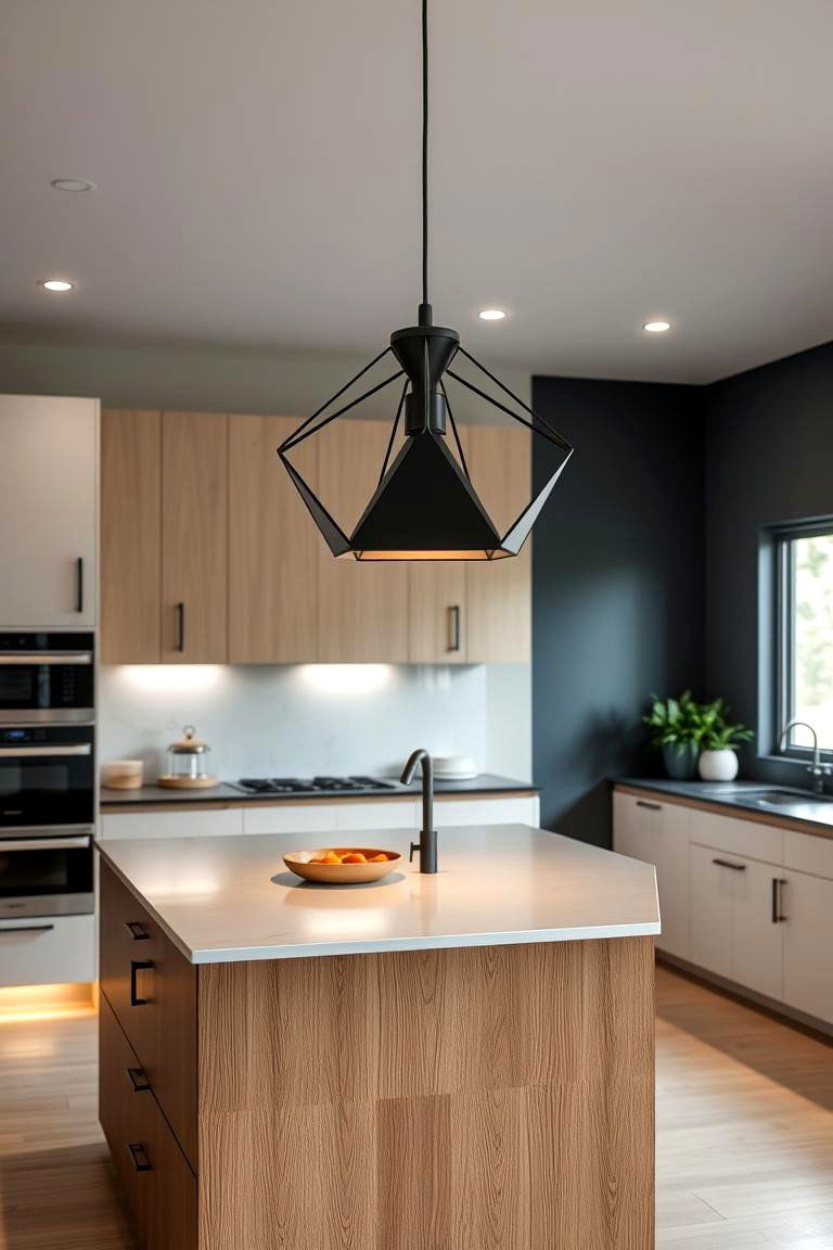 Geometric Shaped Lighting for Modern Edge - 24 Kitchen Island Lighting Ideas