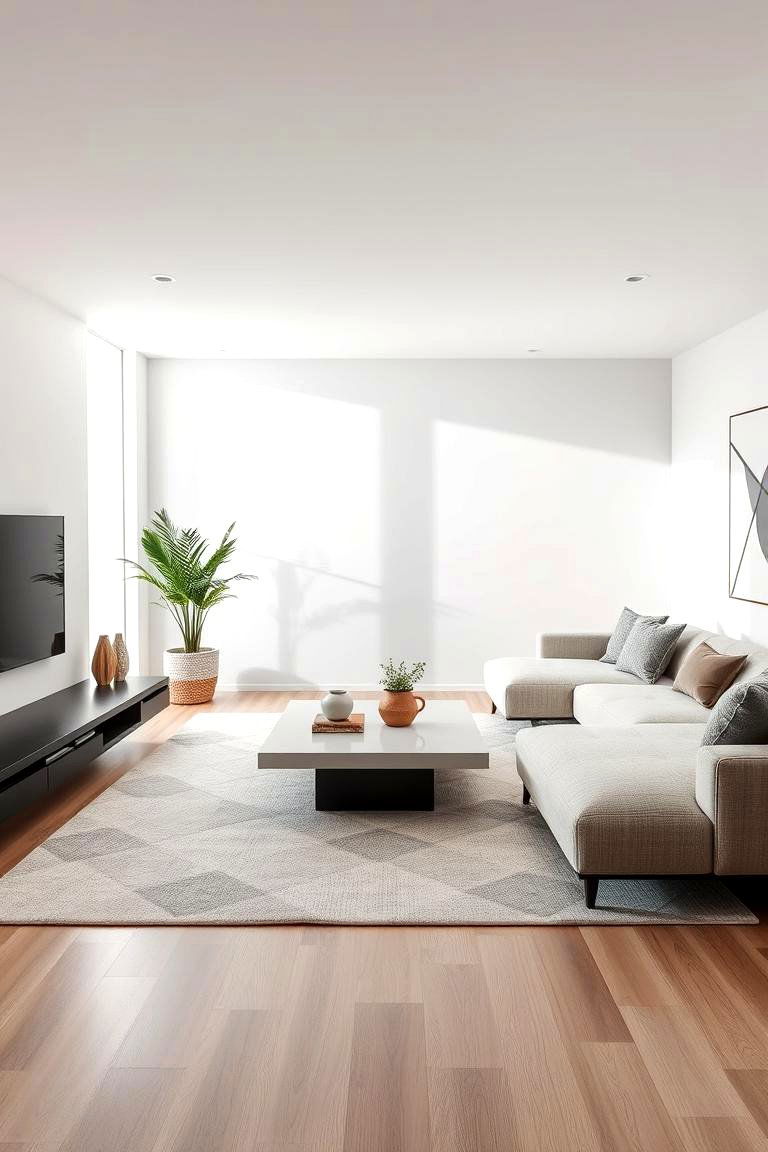 Geometric Shapes for Modern Appeal - 24 Minimalist Living Room Ideas