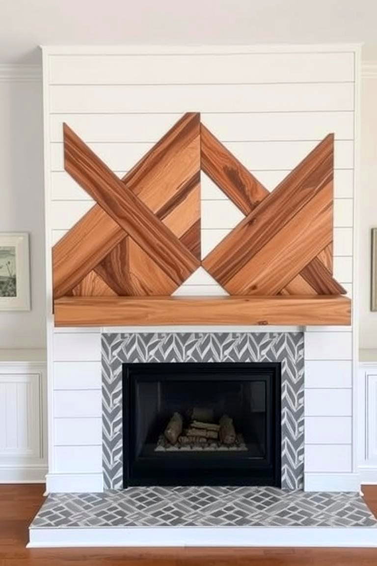 Geometric Shiplap Designs - 24 Shiplap Fireplace Ideas