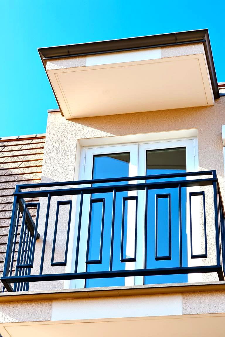 Geometric Square Design - 24 Wrought Iron Balcony Railing Design Ideas