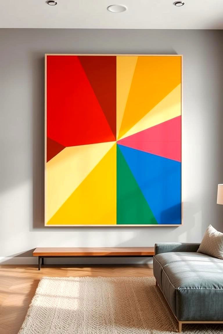 Geometric Wall Art for Modern Appeal - 24 Feature Wall Ideas