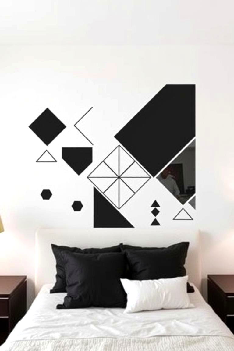 Geometric Wall Decals - 24 No Headboard Ideas