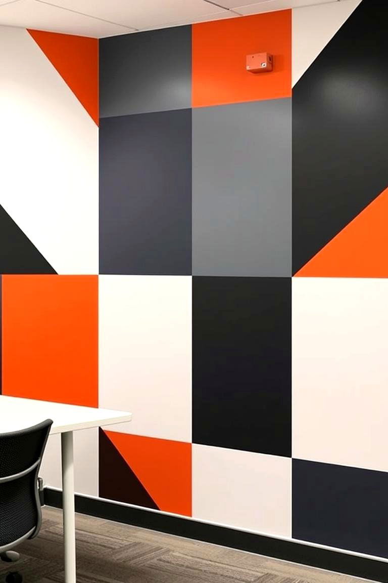 Geometric Wall Decals - 24 Office Wall Decor Ideas