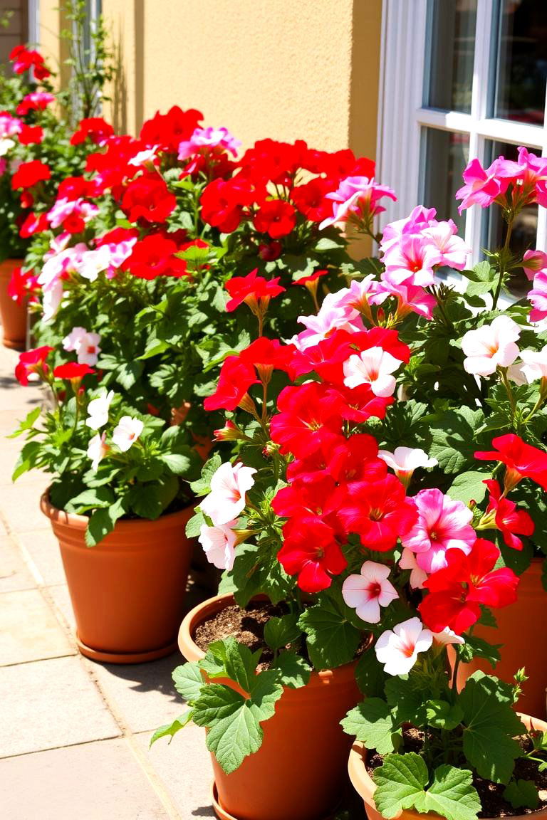 Geraniums Cheerful Blooms - 24 Patio Plants
