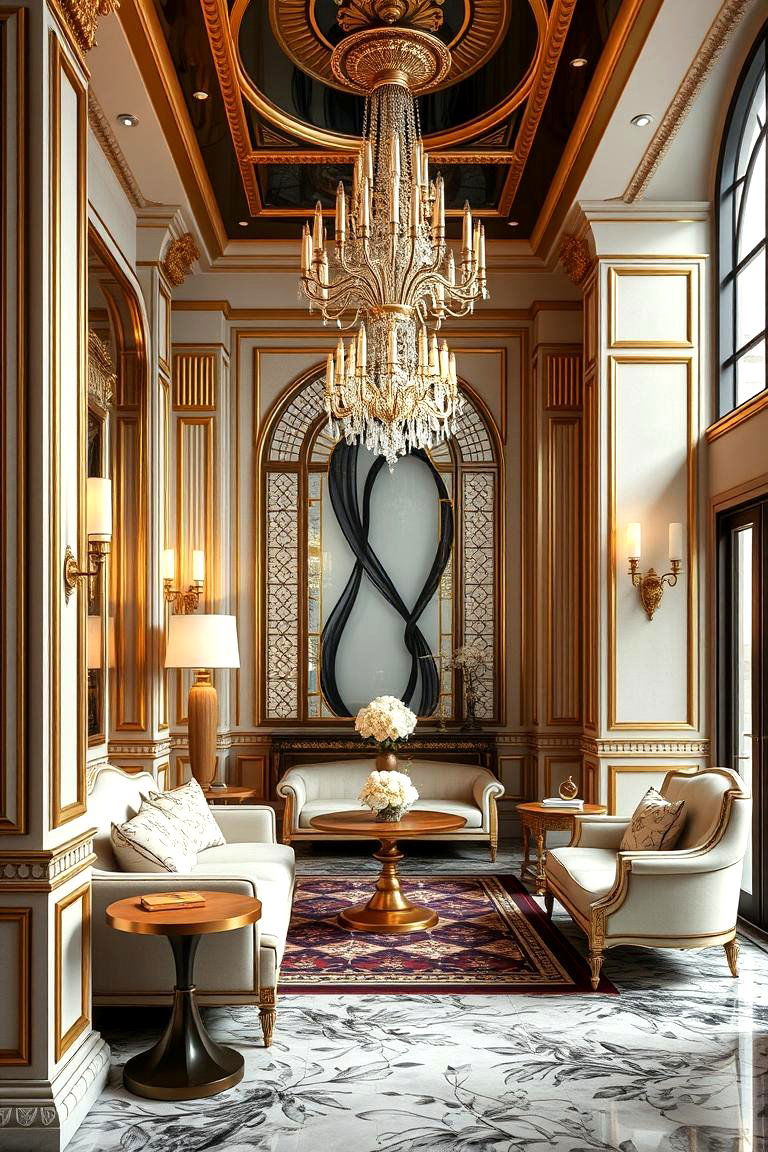 Gilded Details - 24 Art Deco Bathroom Ideas