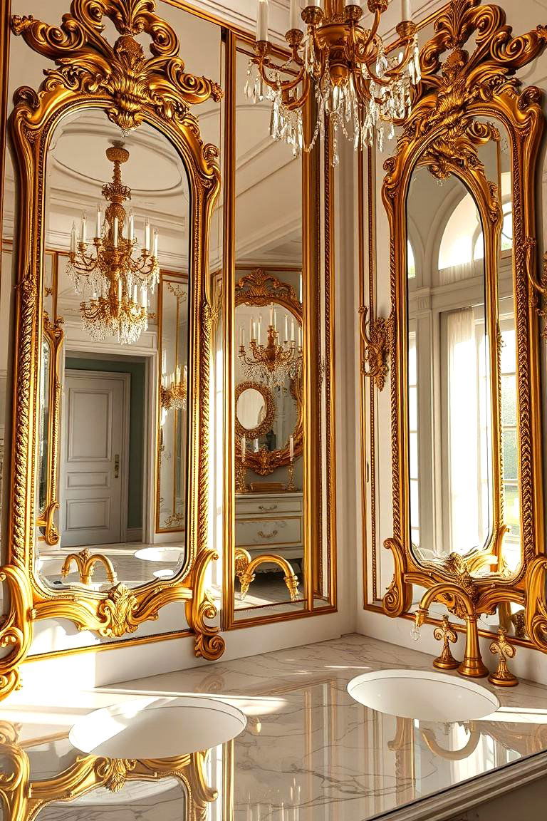 Gilded Mirrors and Reflective Accents - 24 Victorian Bedroom Ideas