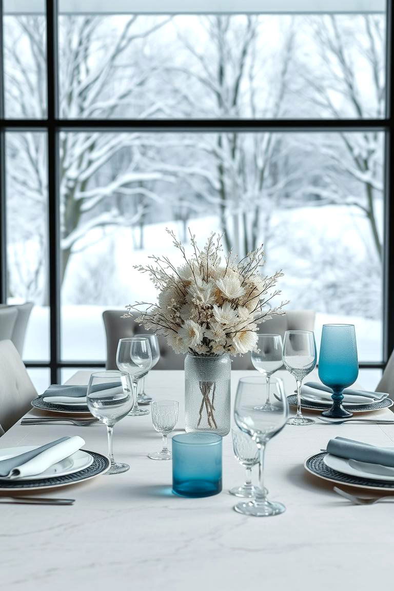 Glacial Tabletop Arrangements - 24 frozen room decor ideas