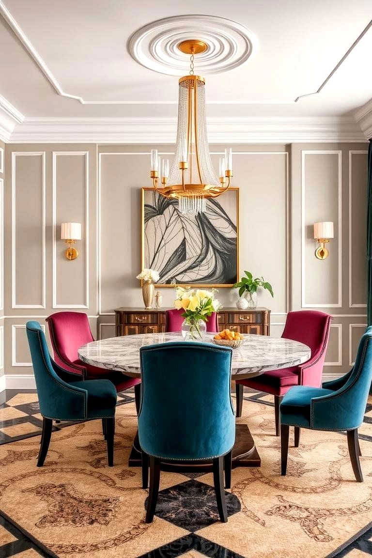 Glamorous Art Deco Influence - 24 Modern Dining Room Ideas