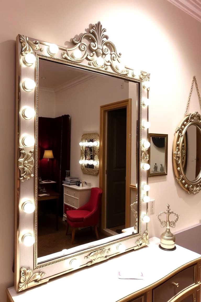 Glamorous Hollywood Mirror - 24 Bedroom Mirror Ideas