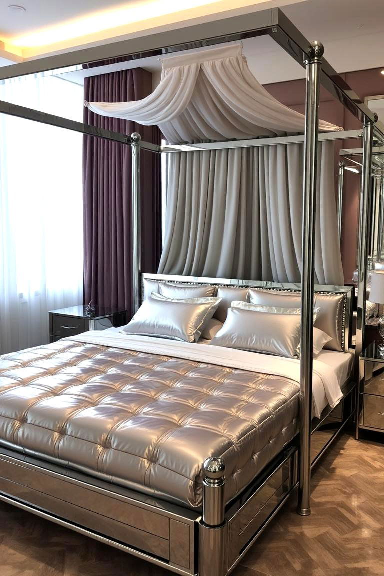 Glamorous Metallic Canopy Bed - 24 Canopy Bed Ideas