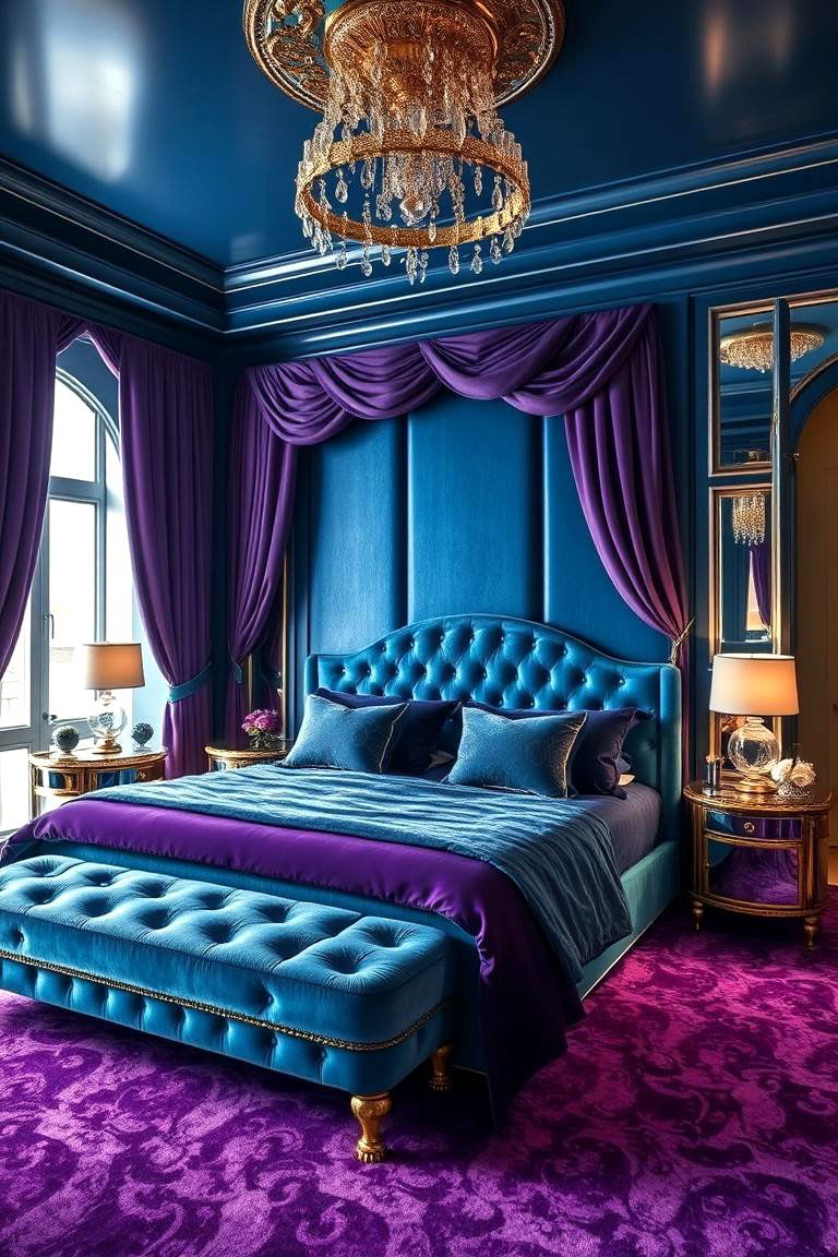 Glamorous Sparkle - 24 Blue and Purple Bedroom Ideas