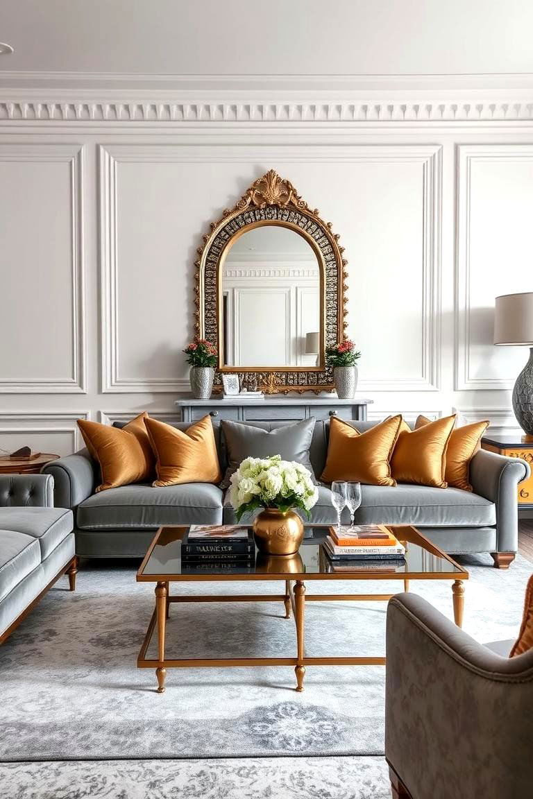 Glamorous Touch Addition - 24 Grey and White Living Room Ideas