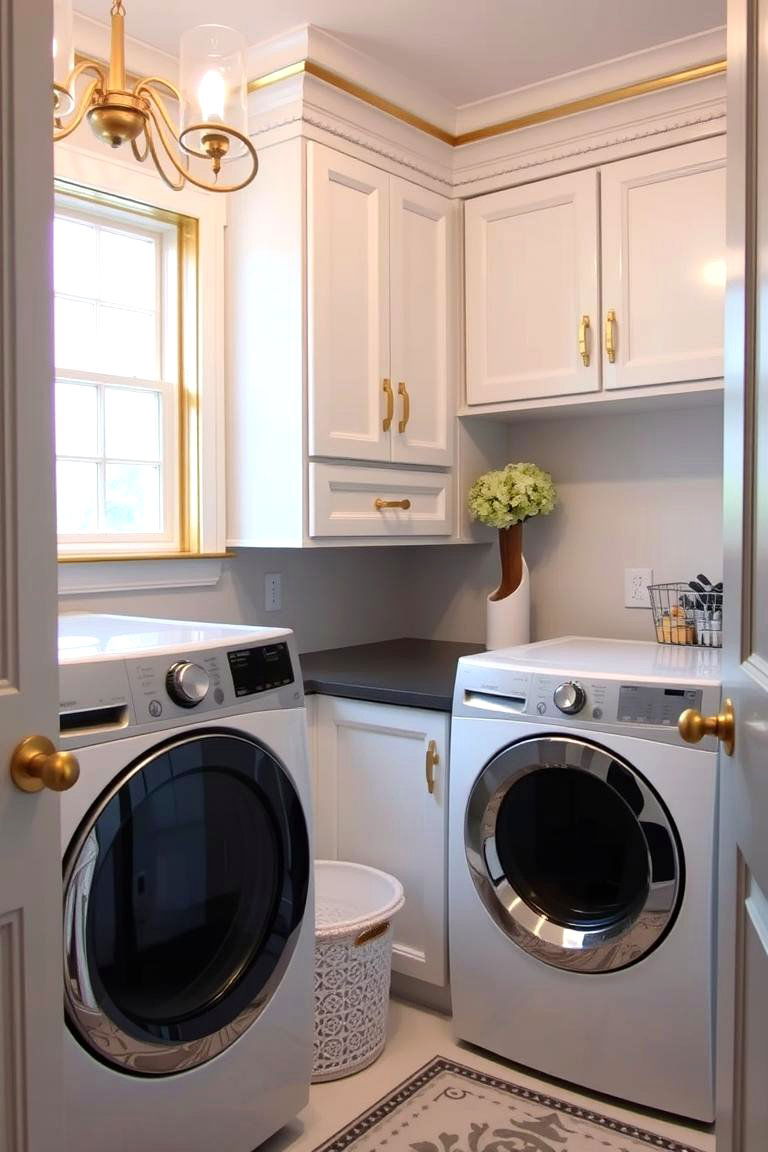 Glamorous Touches with Metallic Accents - 24 Laundry Room Paint Ideas