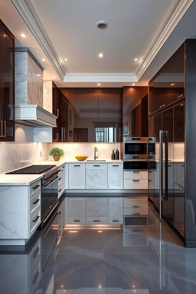 Glamorous Urban Retreat - 24 Kitchens With Grey Floors
