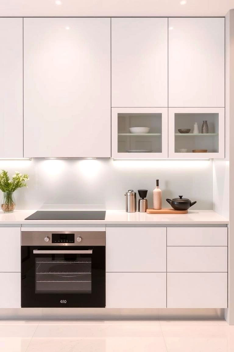 Glass Backsplash Accents - 24 Modern Style Glass Kitchen Cabinets
