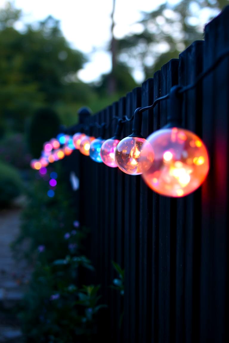 Glass Ball Fence Lights - 24 Fence Lighting Ideas