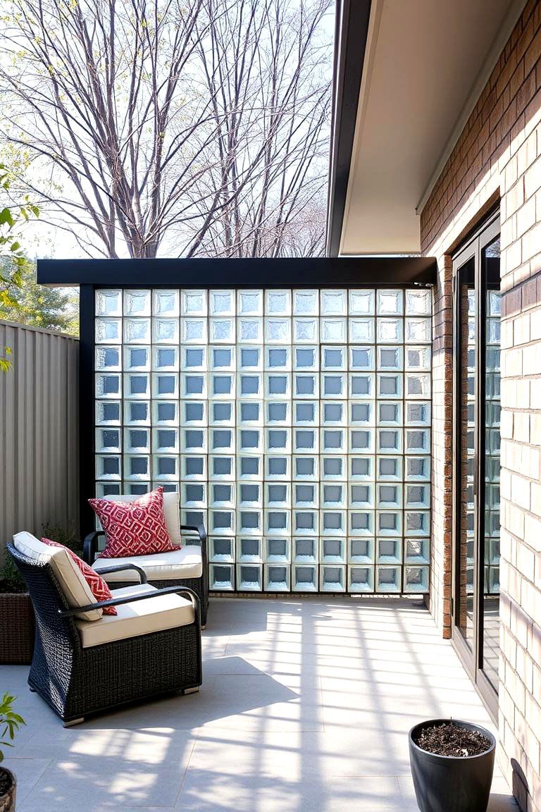 Glass Blocks or Panels - 24 Outdoor Privacy Screen Ideas