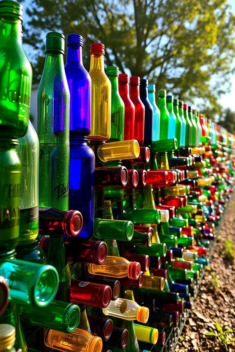 Glass Bottle Garden Fence - 24 Fence Art Ideas