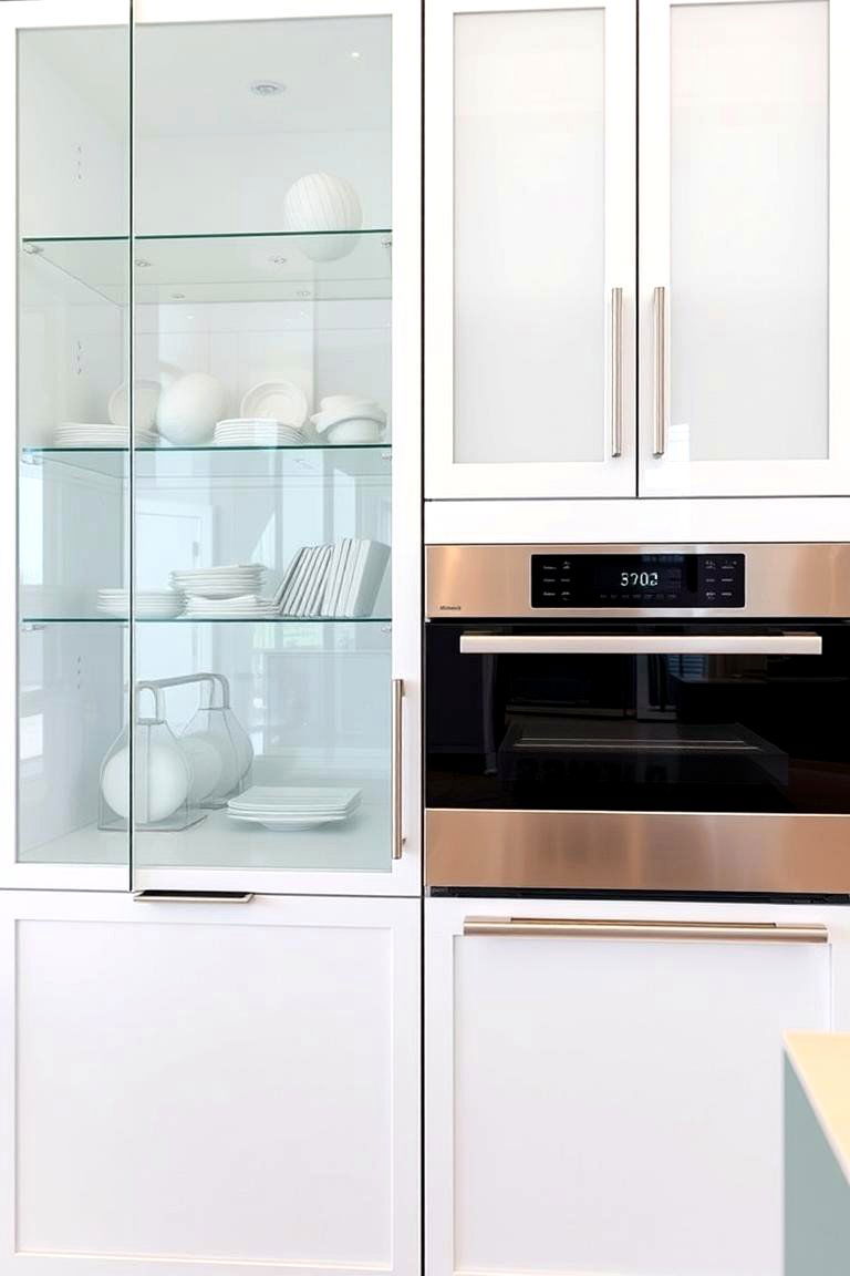 Glass Cabinetry with Integrated Appliances - 24 Modern Style Glass Kitchen Cabinets