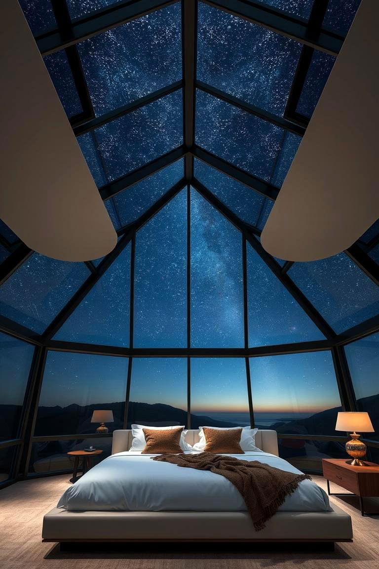 Glass Ceilings Sleek and Modern Luxury - 24 Bedroom Ceiling Ideas
