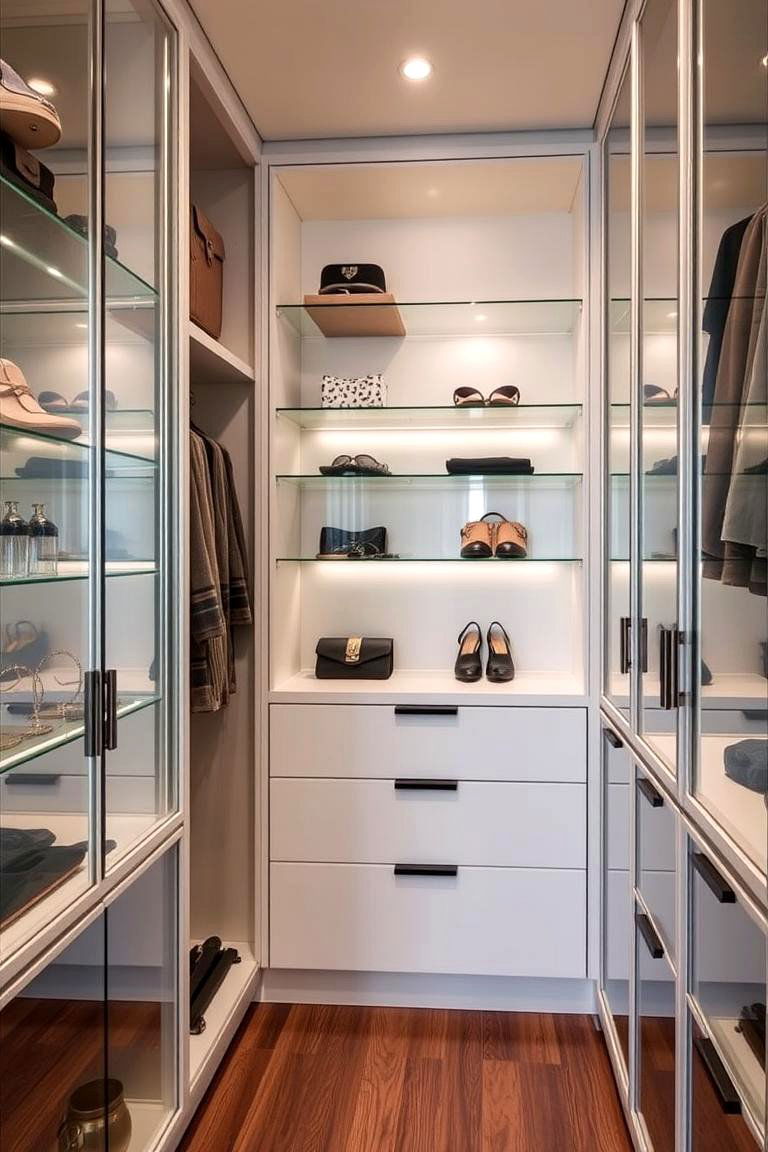 Glass Display Cabinets - 24 Walk in Closet Ideas
