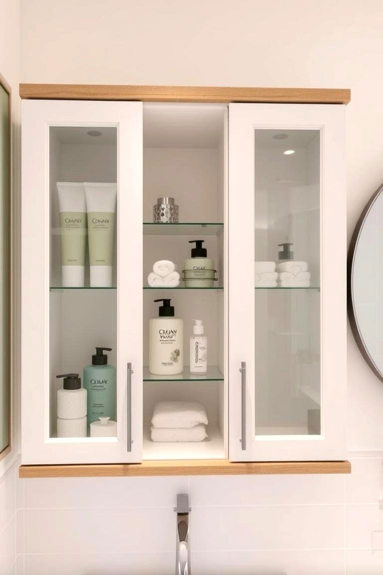 Glass Door Cabinet - 24 Bathroom Cabinet Ideas