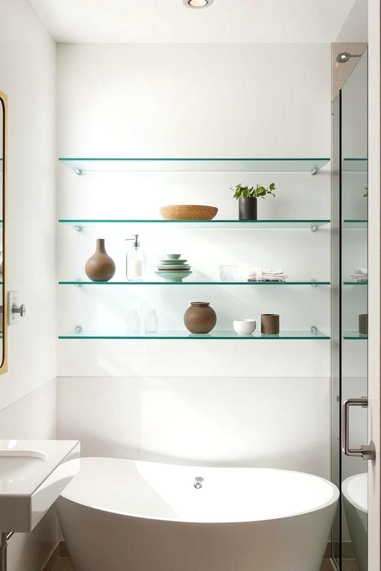 Glass Floating Shelves for an Elegant Touch - 24 Floating Shelves Ideas